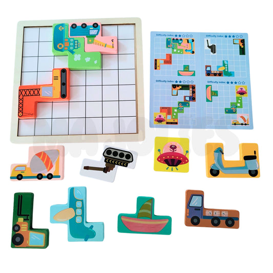 Wooden Tetris Set - Vehicle