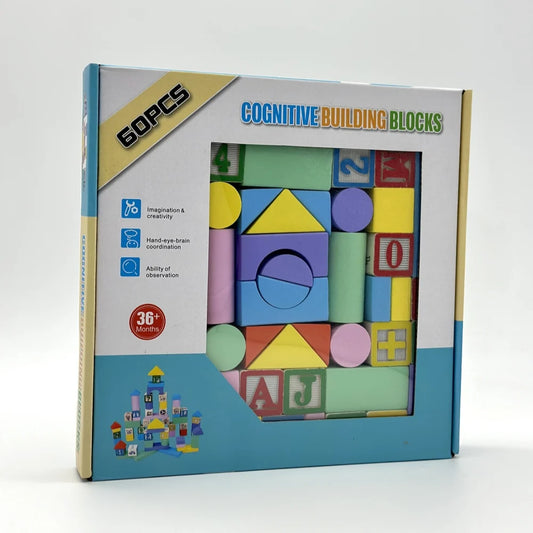 Wooden Building Blocks 60 pcs