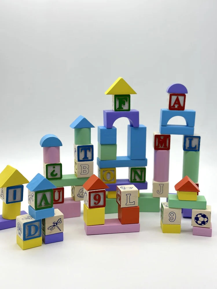 Wooden Building Blocks 60 pcs