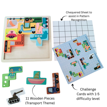 Wooden Tetris Set - Vehicle