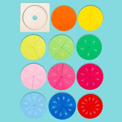 Math Fractions Disks | Montessori Learning Toys