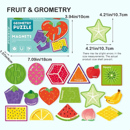Magnetic Shapes and Fruits Puzzle for Toddlers