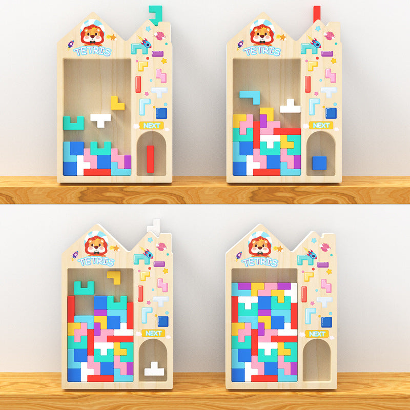 Wooden Tetris Puzzle and Patterns Toy