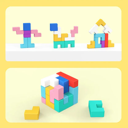 Wooden Tetris Puzzle and Patterns Toy