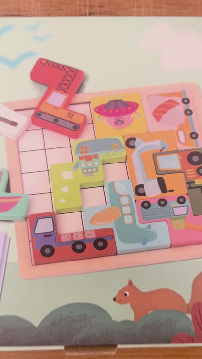 Wooden Tetris Set - Vehicle